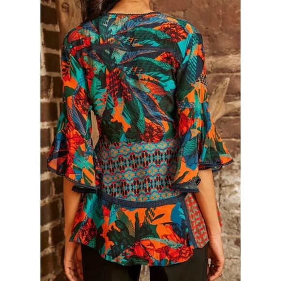 Bhanuni by Jyoti CELESTINE EMBROIDERED BLOUSE Sz. S - Picture 2 of 9